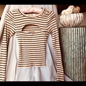 Sexy long sleeve tee with cut-out